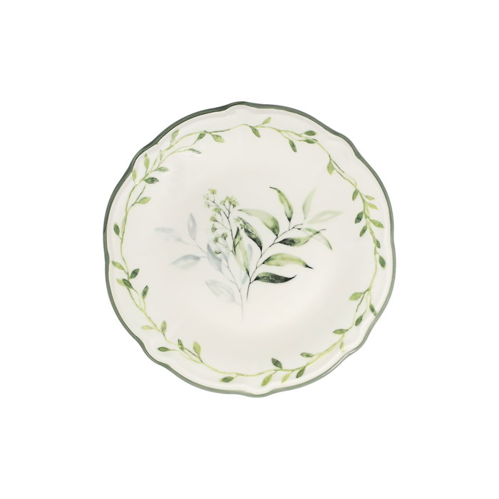 Hermia Olivessa Fulya Juego de Cena de 24 Piezas Blanco y Verde